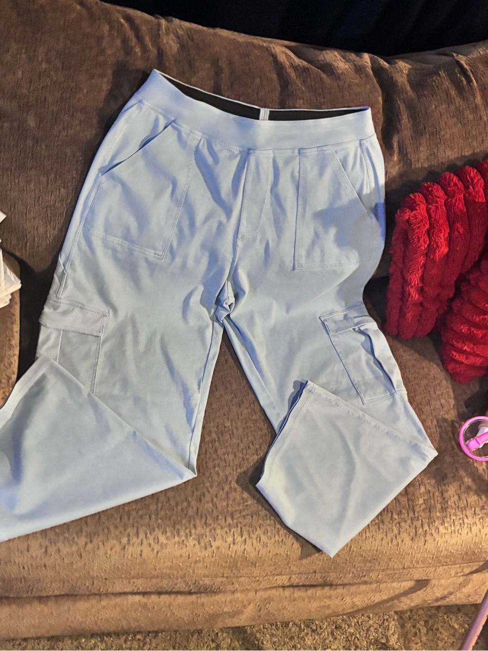 New! Halara Flex Ligh Blue Wide-Leg Cargo Pants - Picture 5 of 10